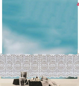 Rideau décoratif blanc pour fenêtre, motif élégant, idéal pour apporter une touche de charme à votre intérieur. Parfait pour les cuisines et salles à manger, offrant à la fois intimité et style. Accessoire indispensable pour une ambiance chaleureuse et accueillante.