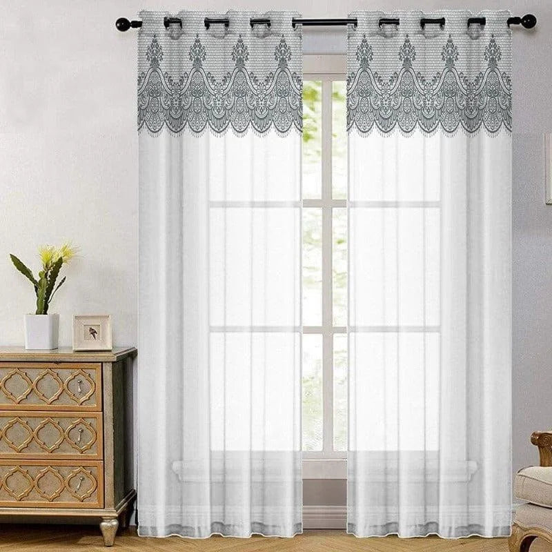 Rideaux élégants pour salon avec motif décoratif, ajoutant une touche raffinée à l'intérieur. Idéals pour filtrer la lumière naturelle tout en préservant l'intimité. Complément parfait pour une décoration classique et chic. Accessoire de maison tendance et esthétique.