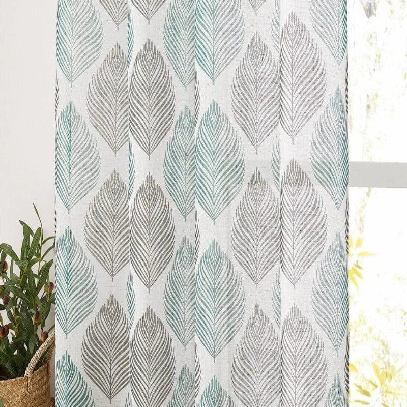 Rideau décoratif avec motif de feuilles, idéal pour embellir votre salon ou chambre à coucher. Ce modèle de rideau tendance apporte une touche naturelle et élégante à votre intérieur. Parfait pour filtrer la lumière tout en ajoutant du style à votre espace de vie.