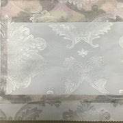 voilage tissu gris clair violet rose motifs floraux semi transparent classique élégant