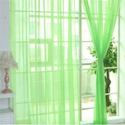 rideau vert lime transparent moderne plissé vertical minimaliste fixations fenêtre decorationintérieur