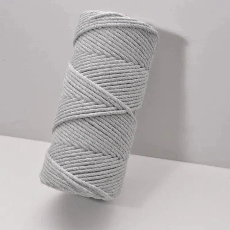 Bobine de ficelle gris clair pour loisirs créatifs, idéale pour projets de macramé, bricolage et décoration d'intérieur. Son style épuré convient parfaitement aux créations modernes et élégantes. Facile à manipuler pour des résultats précis et esthétiques.