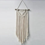 Décoration murale suspendue, style bohème, design géométrique et franges longues, idéale pour ajouter une touche artistique et élégante à votre intérieur. Convient parfaitement pour le salon ou la chambre.