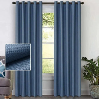 rideau polyester bleu marine texturé moderne double face occlusion possible