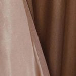 Rideau double épaisseur beige et marron, parfait pour une décoration élégante de salon ou chambre à coucher, améliorant l'isolation thermique et acoustique avec une touche de style.