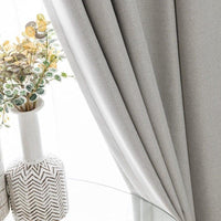 Rideau aspect lin gris clair