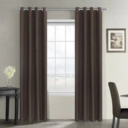 rideau marron foncé tissu lisse moderne sobre tringle 100x250cm 150x250cm 200x250cm 250x250cm