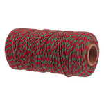 Bobine de ficelle bicolore rouge et verte idéale pour les décorations festives, projets de bricolage et emballage cadeau créatif. Cette corde colorée apporte une touche originale et joyeuse à vos créations artisanales et travaux manuels. Parfaite pour les amateurs de DIY et les décorations de fête.