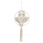 Décoration murale hibou attrape-rêves, design bohème, idéal pour chambre ou salon, ajouter une touche artistique et élégante à votre intérieur. Accessoire tendance pour une atmosphère apaisante et charmante.