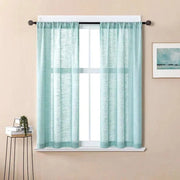 rideau vert clair moderne translucide tissé plis flamands passe tringle minimaliste chambre cuisine