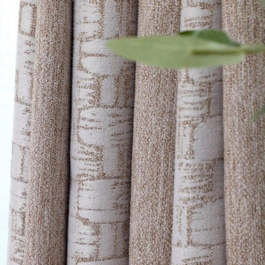 Rideau beige contemporain texturé à œillets
