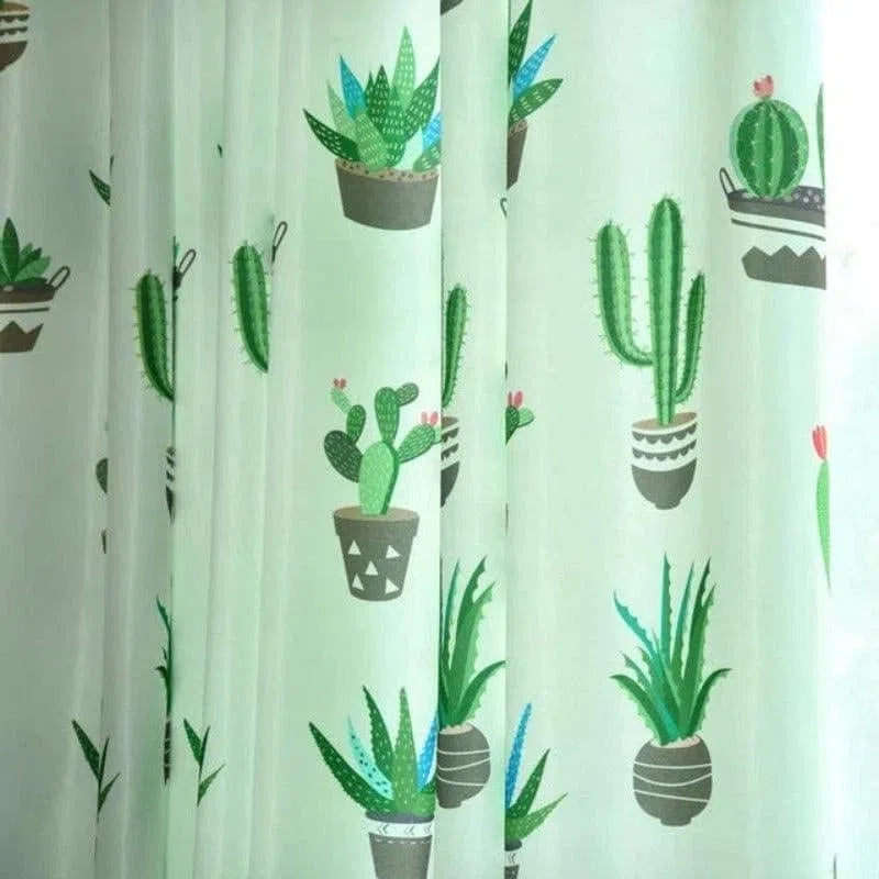 Rideau déco avec imprimé cactus, idéal pour ajouter une touche de nature à votre intérieur. Ce modèle original et tendance s'intègre parfaitement dans un salon, une chambre ou une salle à manger. Son design végétal et coloré apporte fraîcheur et originalité à votre décoration d'intérieur. Facile à associer avec différents styles, il est parfait pour créer une ambiance chaleureuse et accueillante.