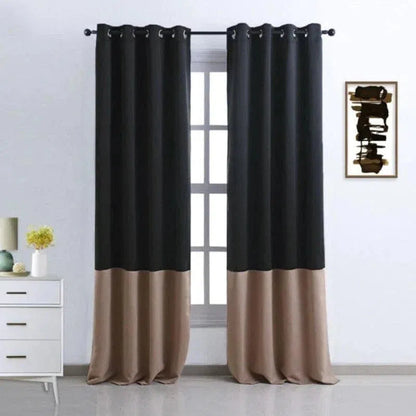 Rideaux modernes bicolores pour salon, design chic et élégant, ajout élégant à votre décoration intérieure. Ils offrent une ambiance sophistiquée, parfaits pour embellir vos fenêtres tout en préservant votre intimité. Idéals pour un intérieur contemporain.