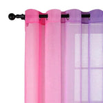 Rideau décoratif à œillets, dégradé de couleurs rose à violet, parfait pour ajouter une touche moderne et élégante à votre intérieur. Facile à installer, idéal pour salons, chambres ou bureaux.