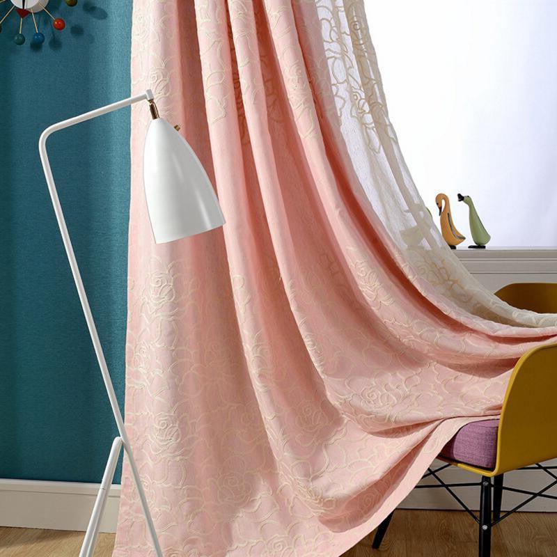 Rideau En Lin Rose | Ombre Interieur