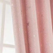 rideau étoiles étoilé plissé voilage transparent moderne rose gris chambre fille