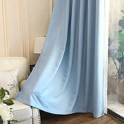 rideau occultant bleu voilage floral tringle moderne transparence opaque decoration chambre