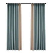 rideaux fenêtre bleu vert beige plissés modernes deux pièces métallique