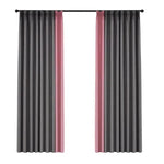 Paire de rideaux élégants en gris et rose, parfaits pour ajouter une touche moderne à votre intérieur. Ces rideaux double ton apportent style et sophistication à n'importe quelle pièce, tout en offrant une option décorative et fonctionnelle pour habiller vos fenêtres.