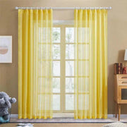 rideau voilage moderne jaune clair passe tringle plis flamands 100x130 100x270 150x250 200x250 250x270
