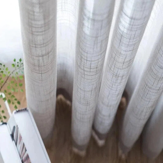 Rideau Voilage Imitation Lin Naturel | Ombre Interieur
