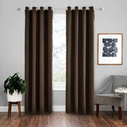 rideaux marron gris plissés opaques modernes métalliques tringle chambre salon