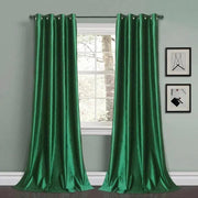 rideaux velours vert foncé classiques totalemnt opaques tringle incluse deux pièces