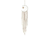 Décoration murale attrape-rêves en forme de demi-lune avec motif hibou, idéal pour ajouter une touche bohème à votre intérieur. Ses détails minutieux et ses pendentifs élégants apportent une ambiance apaisante et unique à votre espace de vie. Parfait pour la chambre à coucher ou le salon, cet attrape-rêves procure une sensation de calme et de sérénité.