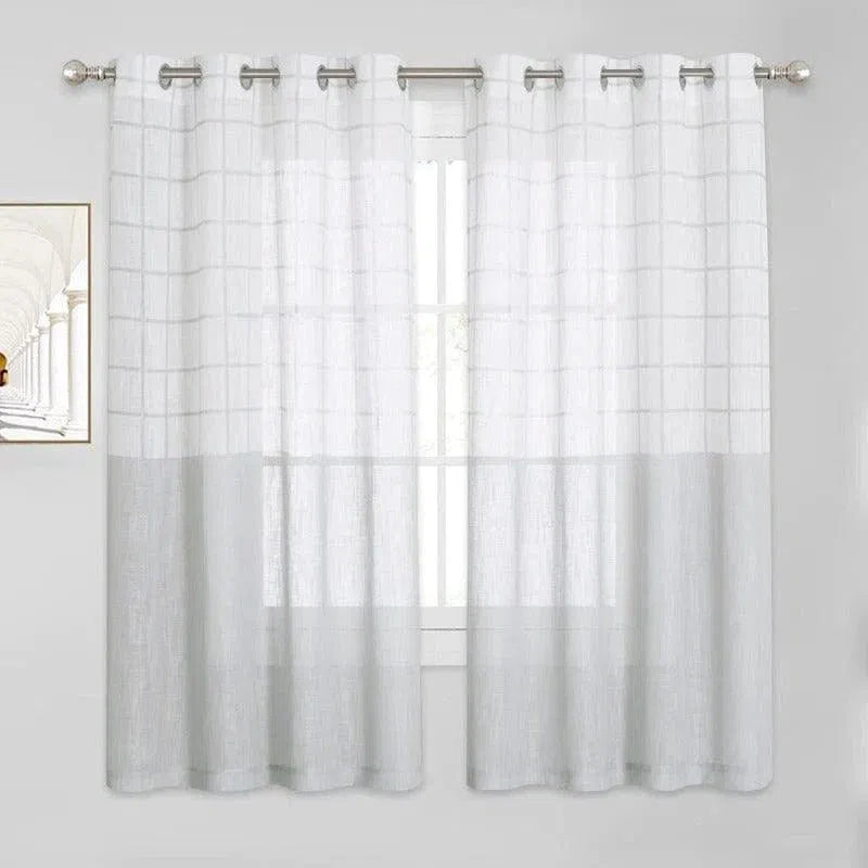 Rideaux blancs modernes avec des anneaux en métal, permettant une installation facile. Design élégant et épuré, idéal pour apporter de la luminosité dans votre salon ou chambre. Parfait pour un intérieur contemporain.