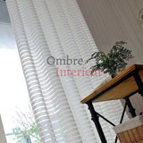 Voilage Blanc Rayures Horizontales | Ombre Interieur