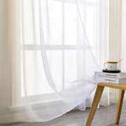 rideau blanc cassé moderne translucide 100x130cm 100x160cm 120x160cm oeillettrs tringle minimaliste