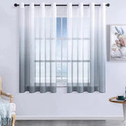 rideau gris dégradé moderne minimaliste translucide blancs tringle fenêtre