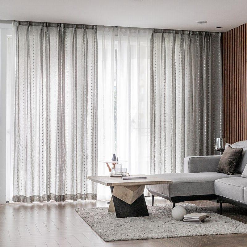 Voilage Gris Motif | Ombre Interieur