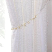 rideau blanc texturé translucide bohème décoration intérieure semi transparent fixations invisibles