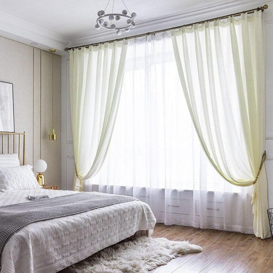 Voilage Imitation Lin Jaune | Ombre Interieur