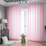 rideau rose semi transparent moderne lisse plis flamands passe tringle galon fronceur ostrich eyelet