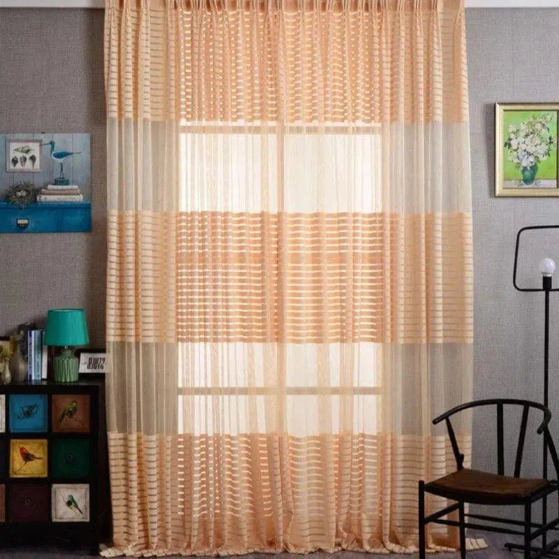 Voilage Marron Et Beige | Ombre Interieur