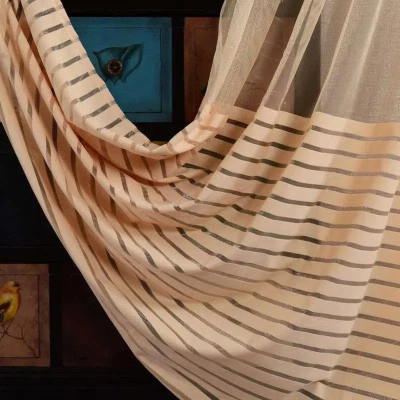 Voilage Marron Et Beige | Ombre Interieur