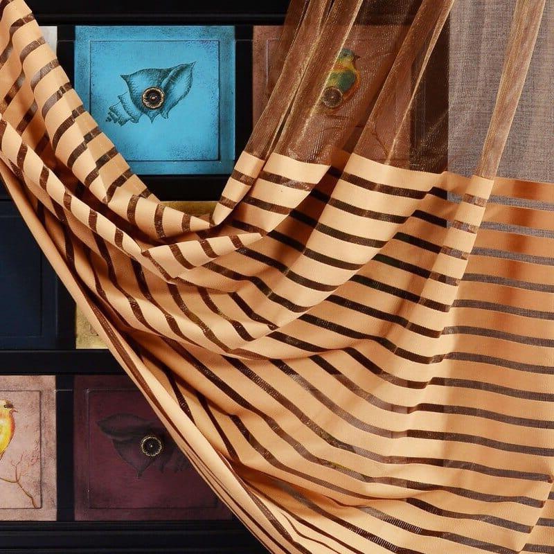 Voilage Marron Et Beige | Ombre Interieur
