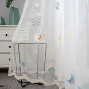 rideau nuages motifs colorés plissé translucide enfantin chambre décoration fixations invisible