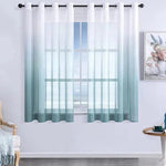 Rideau dégradé bleu pour salon moderne, décoration élégante de fenêtre, ambiance lumineuse et apaisante, ajout de style contemporain, parfait pour la maison.