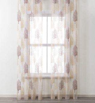 Rideau transparent avec motif d'arbres, idéal pour salon ou chambre, apportant une touche de nature et de lumière douce à votre intérieur moderne.