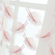 voilage blanc motifs floraux plumes brodées rideaux fenêtre romantique translucides tringle rideaux fixations oeilletSizeMode