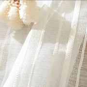 rideau blanc translucide fronces tissage apparent bohème chic métalliques tringle