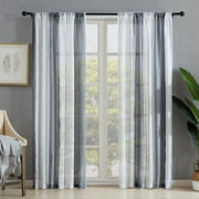 rideaux moderne gris blanc rayures verticales translucides tringle rideaux minimaliste