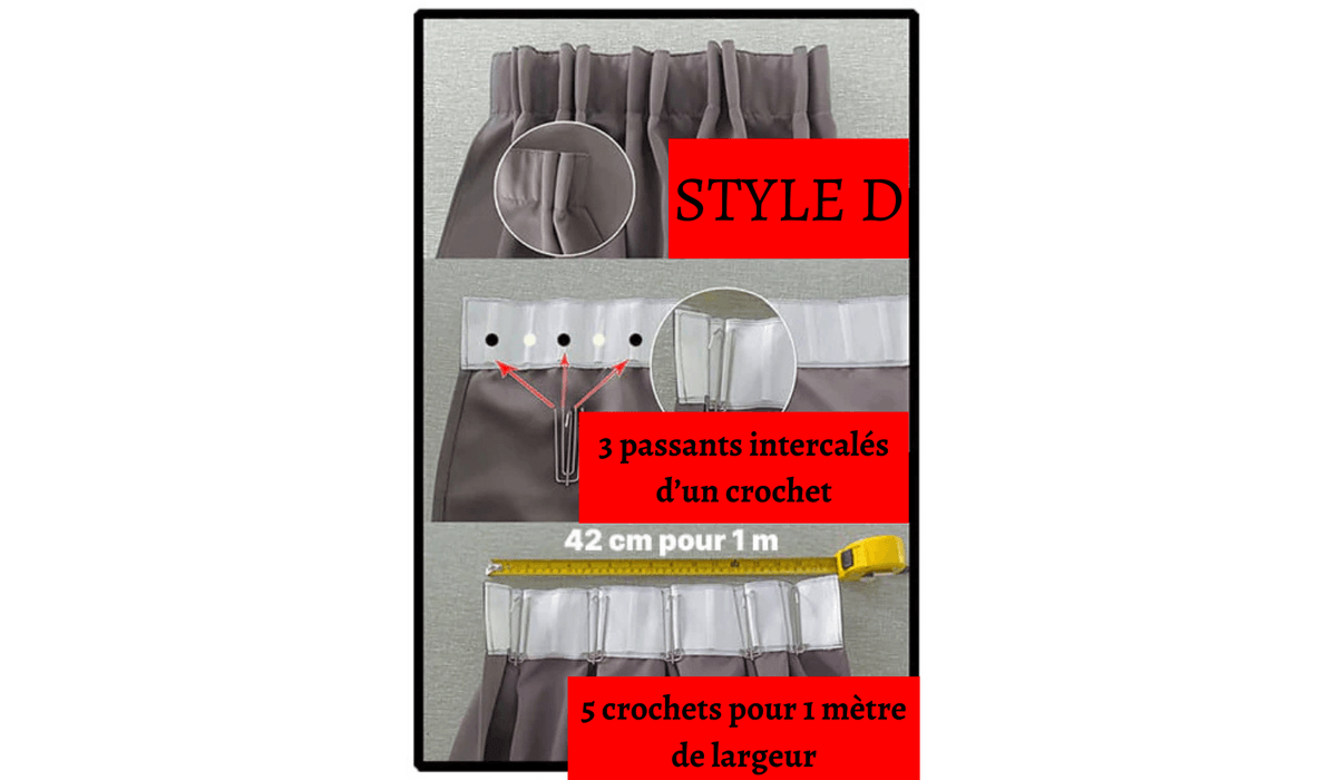 Plis flamands, style 4 : plis doubles epais