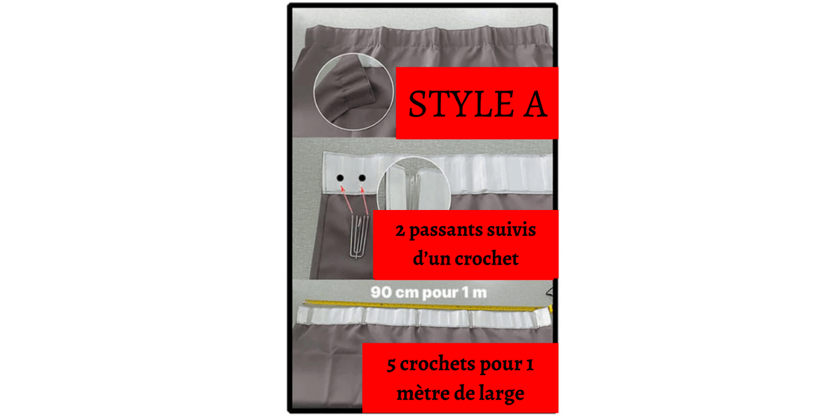 Plis flamands, style 1 : plis unitaires discrets
